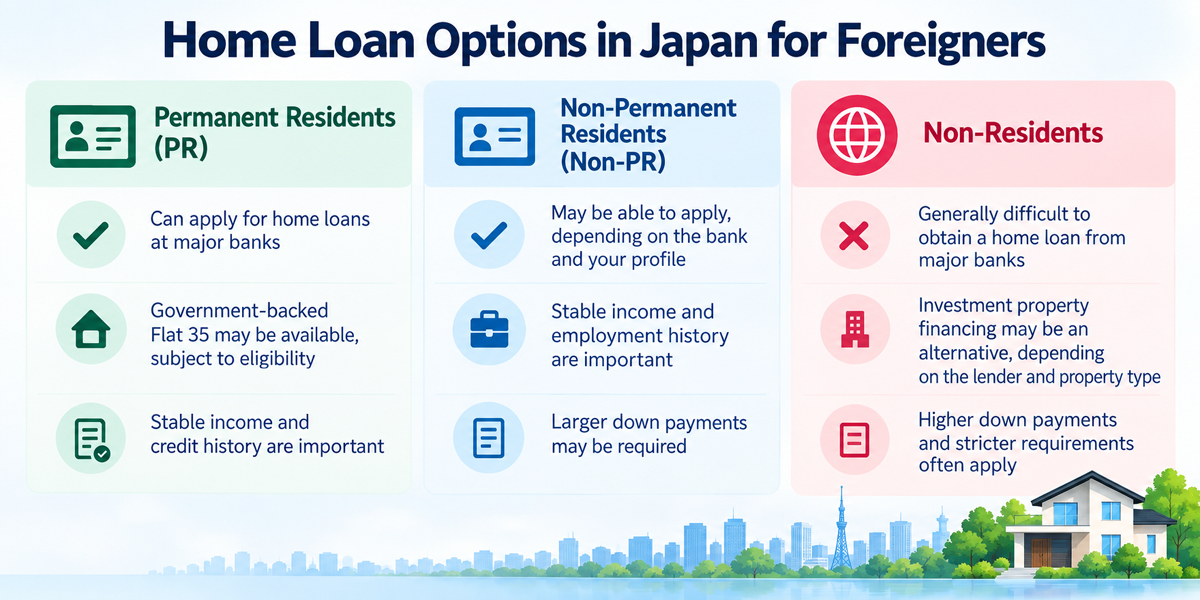 Home loan options in Japan for foreigners by residency status
