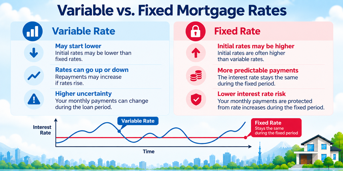 Variable vs. fixed mortgage rates in Japan